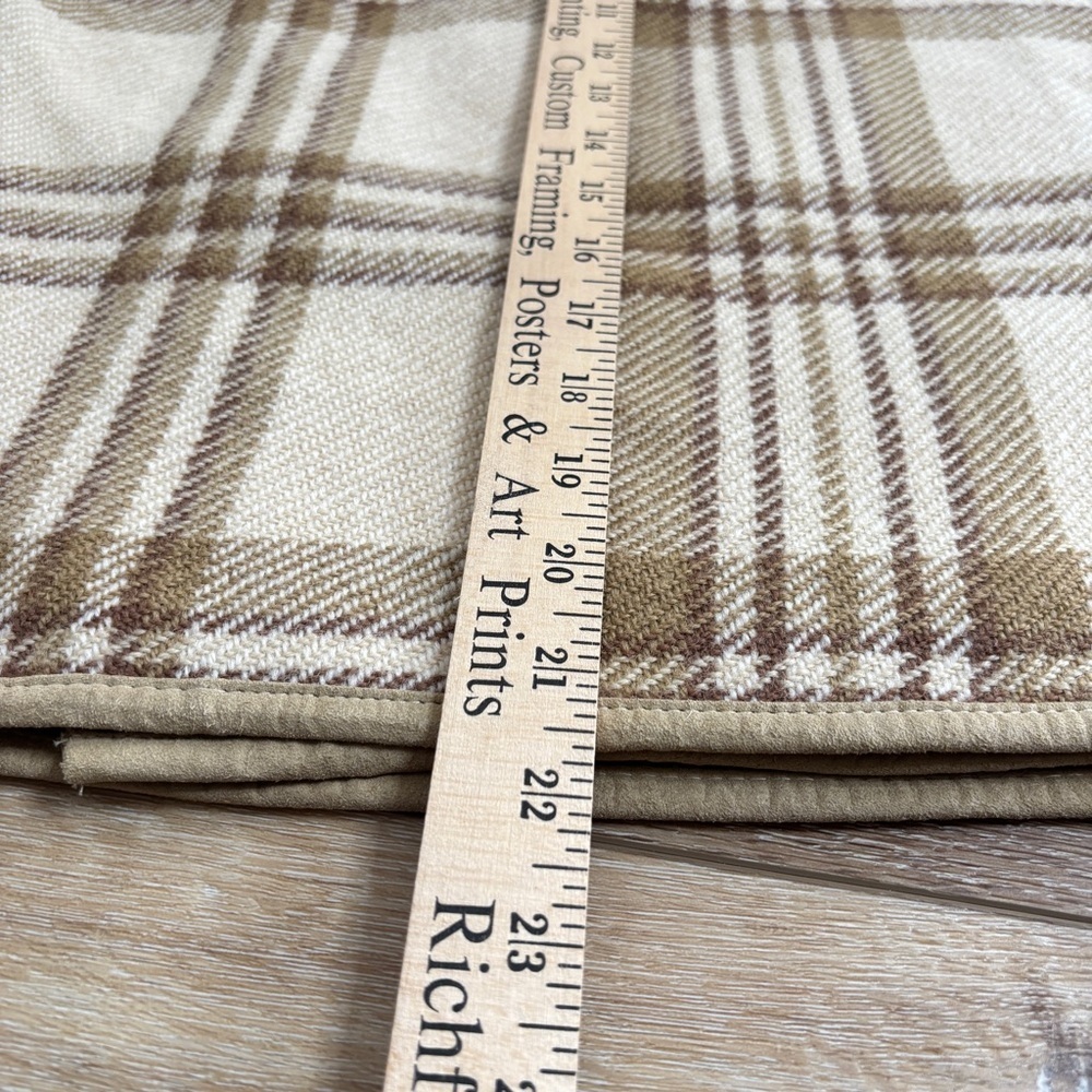 Liz Claiborne 100% Wool Wrap Skirt Size 14 Plaid Brown & Beige Lined Classic - Picture 12 of 16